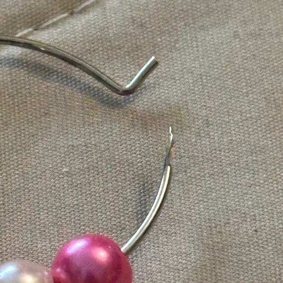 3/$15 Wine glass tag, stainless steel hoop, pink/white beads, cowboy boot charm - Picture 10 of 14